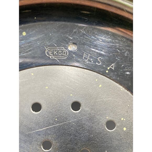 Vtg EKCO Flint Stainless Steel Colander Strainer10.5" Pedestal Base USA - Picture 5 of 5